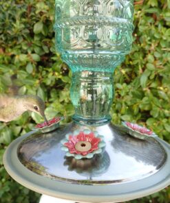 Alternative view of Perky-Pet 8108-1SR Antique Glass Bottle Hummingbird Feeder - Outdoor Garden Décor - 10 Oz Green Bottle