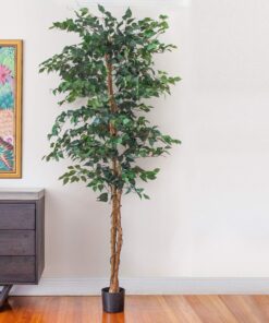 Nearly Natural 7ft. Ficus Artificial Tree, Green 84 in Trees 26 81c6innJ3ML