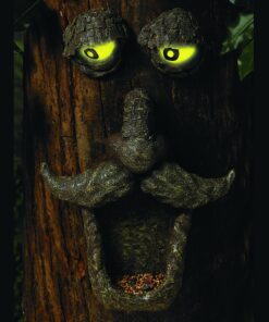 Tree Face Bird Feeder (Hand Painted) Fun Outdoor Decor Includes Glow in The Dark Eyes 19 81c7Jq8 9bS