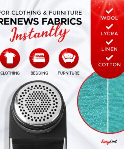 EasyLint Professional Lint Remover Fabric Shaver: The Sweater Shaver Pill Remover for Clothes & Furniture. Works with Batteries or A/C Power. Includes 2-Blades, Cleaning Brush, Case & Power Cord. 32 81c8Cr3JYqL 1