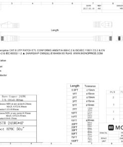 Monoprice 103419 Cat6 Ethernet Patch Cable - Network Internet Cord - RJ45, Stranded, 550Mhz, UTP, Pure Bare Copper Wire, 24AWG, 2ft, Black 8 81cAonS926L