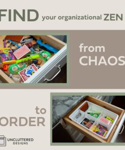 Uncluttered Designs Adjustable Drawer Dividers — Customizable Organization for Utility & Junk Drawers — Storage Solution for Kitchen and Office (White, 3 Pack) White 3pack 28 81cAwEwv0oL