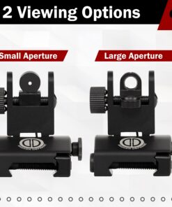 -Combat Vet Owned Company- Dagger Defense Tactical flip up BUIS Picatinny Rail Mounted Backup Iron Sights. Black 35 81cBkiNv14L