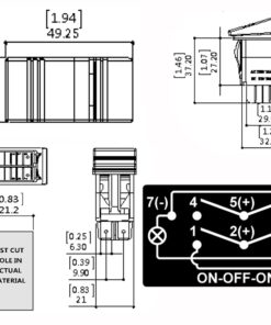 BANDC Marine Boat Car 7 Pins 2 Light Blue Led On-Off-on Rocker Switch Dpdt Waterproof 12v 24v 9 81cE0fzlfEL