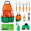 UKOKE Garden Tool Set, 12 Piece Aluminum Hand Tool Kit, Garden Canvas Apron with Storage Pocket, Outdoor Tool, Heavy Duty Gardening Work Set with Ergonomic Handle, Gardening Tools for women men Garden Tool Set -12PCS 13 81cF7B7C24L