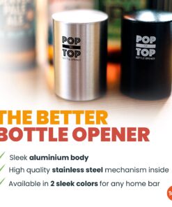 Pop-the-Top Beer Bottle Opener (Stainless): Automatic Bottle Cap Opener, Push Down Pop Off Bar Tool, Soda and Beer Cap Remover, Cool & Fun Gadget Stainless 19 81cFkh7PufL