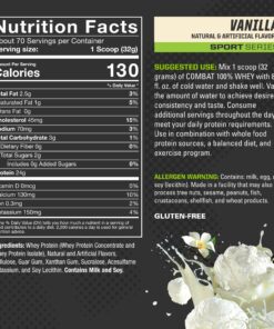 MusclePharm Combat 100% Whey, Vanilla - 5 lb Protein Powder - Gluten Free - 70 Servings 23 81cFwDKP5QL