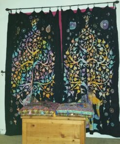 Marubhumi Psychedelic Mandala Hippy Tie Dye Tree of Life Room Decorations Tapestry Wall Hanging Tapestries (Multi Black, Twin Size, 85 x 55 Inch) Multi Black 26 81cFwuKCz L