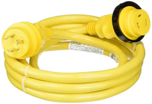 Marinco 199116 Cordset, 30A 125V, 12', Yellow 12 Feet Standard, 30A 125V