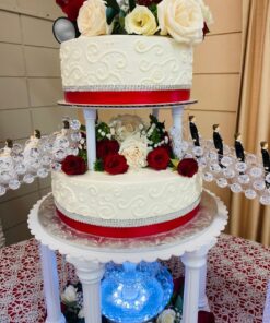 Alternative view of 4 TIER CAKE SEPARATOR PLATE AND PILLAR SET (STYLE 1101)