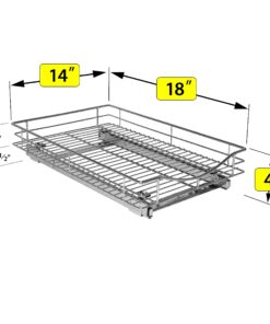 LYNK PROFESSIONAL® Pull Out Cabinet Organizer, 14"W x 18"D - Slide Out Drawers for Kitchen Cabinets - Sliding Pantry Shelves - Roll Out Shelf Storage for Pots, Pans - Lifetime Limited Warranty, Chrome 14" W x 18" D 14x18 Chrome 32 81cKAJ3hfCL