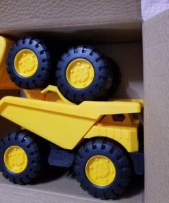 Amazon Basics Toy Construction Vehicle Set, Dump Truck and Bulldozer, Indoor/Outdoor, 10-Inch, Pack of 2, Yellow, 10.25" x 12" x 5.75" 66 81cKZSyfIEL