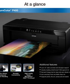 EPSON SureColor P400 Wireless Color Photo Printer, 20.9 x 25.8 x 13.5 Inches, Black, Model:C11CE85201 P400 (New Model) 8 81cKy54H3yL