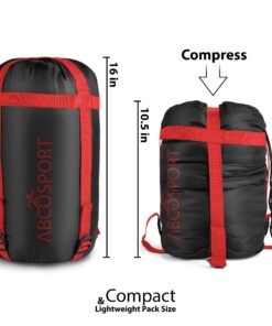 Sleeping Bag – Envelope Lightweight Portable, Comfort with Compression Sack - Great for 3 Season Traveling, Camping, Hiking, Outdoor Activities & Boys. Black 12 81cLyd14s6L 1