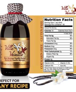 Villa Vainilla Pure Vanilla Extract - Premium Concentrated Vanilla, Real, Natural, Gourmet Vanilla Flavor from Mexico (8.4 Fl Oz Pure Vanilla Extract) 8.4 Fl O (Pure vanilla Extract) 11 81cO6IUR4qL