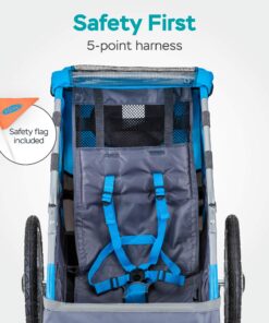 Instep Bike Trailer for Toddlers, Kids, Single and Double Seat, 2-In-1 Canopy Carrier, Multiple Colors Blue Single Seat 22 81cOA5GITnL