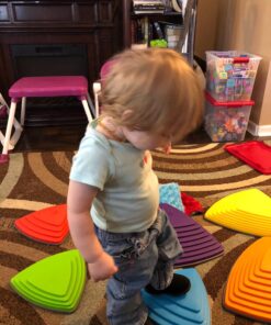 GONGE River Stones - The Original Non-Slip Stepping Stones for Kids - Balance, Coordination, Motor Skills - Vibrant Colors - Set of 6 29 81cOqcXwTL