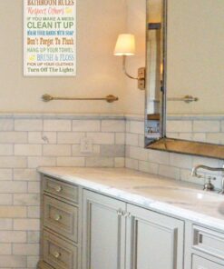 Alternative view of Stupell Home Décor Bathroom Rules Typography Rubber Ducky Bathroom Wall Plaque, 10 x 0.5 x 15, Proudly Made in USA 10x15