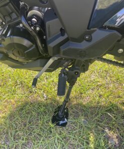 KiWAV Motorcycle Kickstand Pad Plate Support Accessory - Black - Soft Ground, Grass, Hot Pavement, Outdoor Parking, Anti Sinking 28 81cQUxYZLqL