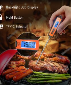 ThermoPro TP01A Digital Meat Thermometer for Cooking Candle Liquid Deep Frying Oil Candy, Kitchen Food Instant Read Thermometer with Super Long Probe, Backlit, Lock Function 1 24 81cRFEFkfAL