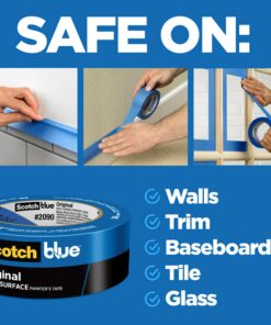 ScotchBlue Original Multi-Surface Painter's Tape, 0.70 Inches x 60 Yards, 1 Roll, Blue, Paint Tape Protects Surfaces and Removes Easily, Multi-Surface Painting Tape for Indoor and Outdoor Use 25 81cRtR0FeL 2