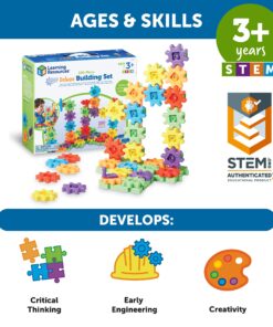 Learning Resources Gears! Gears! Gears! 100-Piece Deluxe Building Set - Ages 3+, Preschool Building Sets, Gears Toys for Kids, STEM Toys for Toddlers, Construction Toy Set, Kids Building Toy 100 Piece Set Gears! 30 81cSKjE3XPL