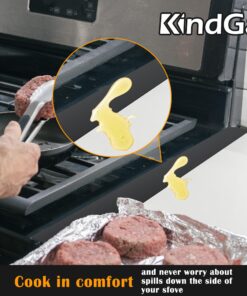 Silicone Stove Counter Gap Cover 21" by Kindga, Easy Clean Gap Filler Sealing Spills Between Kitchen Counter, Appliances,Stovetop, Oven, Washing Machine, Washer, Dryer Set of 2 (Black) 21" Black 24 81cSLlRbD8L