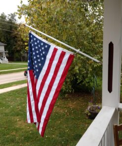 HEAVY-DUTY American Flag 3x5' -100% Made in the USA- Durable, Long Lasting, Polyester Fabric - Embroidered Stars, Sewn Stripes, 4 Rows of Lock Stitching on the Fly End, High Wind Usage-All Star Flags 24 81cSesmK7vL