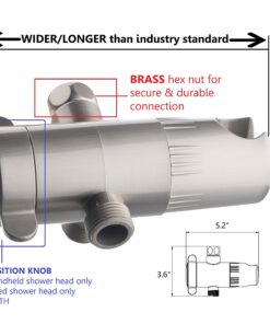 Ana Bath 5-Inch Anti-Clog High Pressure LARGE Dual Shower Head with Handheld Spray - 5 Unique Spray Modes/BRASS CONNECTOR/5 Ft Stainless Steel Hose/Spot Resist Brushed Nickel 24 81cSh3GTqkL