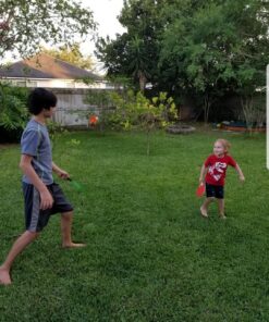 Paddle Ball Game Jazzminton Deluxe with LED Birdie - Indoor/Outdoor Game for Kids, Teens and Adults 27 81cT cDT95L