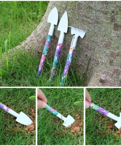 Garden Tools Set, JUMPHIGH 10 Pieces Gardening Tools with Purple Floral Print, Ergonomic Handle Trowel Rake Weeder Pruner Shears Sprayer, Garden Hand Tools with Carrying Case Gardening Gifts for Women 26 81cTEbcmEXL