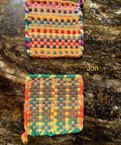 Friendly Loom 7" Potholder Kit Green Metal Loom and Bright Rainbow Color Cotton Loops, Makes 2 Potholders, MADE IN THE USA by Harrisville Designs. Multicolor 40 81cTpW1VknL