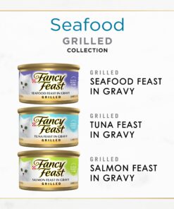 Purina Fancy Feast Grilled Wet Cat Food Seafood Collection in Wet Cat Food Variety Pack - (24) 3 oz. Cans Seafood Variety Pack - 24 Ct. 3 Ounce (Pack of 24) 26 81cVQVuPOjL