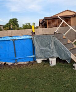 Bestway 12752E Steel Pro Above Ground Backyard Frame Pool for Kids & Adults, 15' x 48", Blue 15' x 48" 49 81cWc421FrL