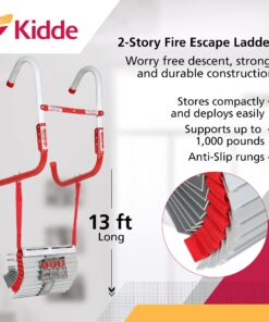 Alternative view of Kidde Fire Escape Ladder, 2-Story Rope Ladder, Extends to 13-Feet, Anti-Slip Rungs 13-Foot