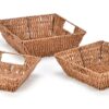 Trademark Innovations Set of 3 Square Wicker Look Baskets With Built In Handles 2 81caufMaeDL