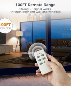 Alternative view of Remote Control Outlet, TESSAN Wireless Electrical Outlet, On/Off Light Switch for Fan, Lamp, String Lights, Home Appliance, Wall Power Plug with 100ft RF Long Range, 15A/1875W(1 Remote + 1 Outlet) Rectangle