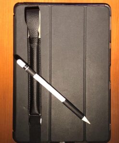 Fintie Pencil Holder with USB Adapter Pocket for Apple Pencil (USB-C) & Apple Pencil (1st / 2nd Generation), Premium Elastic Vegan Leather Sleeve Pouch Compatible with iPad Case, Black 76 81cbKptLvL