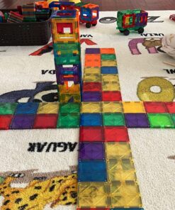 Playmags Magnetic Tiles, 30-Piece Magnet Squares Expansion Set, Construction Building Blocks, Starter Set for Kids Ages 3+ 22 81cfpbXF4nL