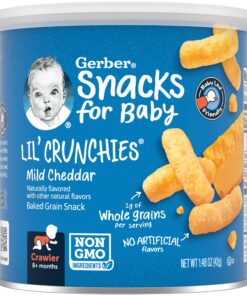 Gerber Lil Crunchies Variety Pack, 2 Garden Tomato, 2 Apple Sweet Potato, 2 Mild Cheddar, 1.48 OZ each (6 CT) Variety Pack (3 Flavors) Pack of 6 15 81cfq1ofy6L