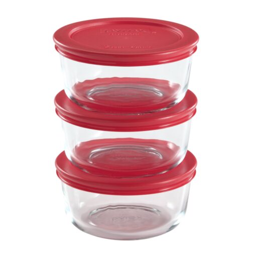 Pyrex 6-Piece 2-Cup Glass Food Storage Set with Lids