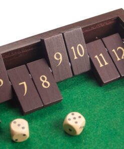 STERLING Games Wooden Shut The Box Game 12 Numbers with Home Decor Design Lid Cover and Felted Rolling Surface 13 81cgzLCu1SL
