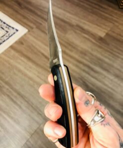 Old Timer 152OT Sharpfinger 7.1in S.S. Full Tang Knife with 3.3in Clip Point Skinner Fixed Blade, Black Sawcut Handle, and Leather Belt Sheath for Hunting, Camping, Skinning, EDC, and Outdoors 61 81ciD9yPxL