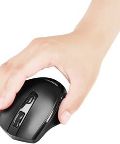 Amazon Basics Ergonomic 2.4 Ghz Wireless Optical PC Mouse, DPI adjustable, Black 24 81ciRU6be1L