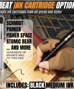 The Atomic Bear Tactical Pen - Pen With Window Breaker - Used in Police and Military Gear - Ballpoint Pens with Free 2nd ink refill 28 81cicu2CDYL