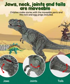 JOYIN Kids Dinosaur Toy, 18 Pcs 6" to 9" Realistic Dinosaur Figures with Movable Jaws Including T-Rex, Triceratops, Velociraptor, Etc, Kids Dinosaur Educational Toys, Christmas Birthday Gifts for Kid 30 81cjK6QQduL