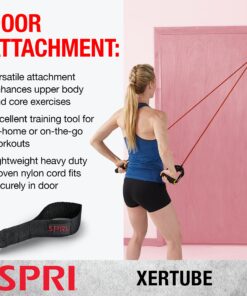 SPRI Xertube Resistance Bands with Handles – All Exercise Cords Sold Separately with Home Gym Workout Fitness Door Anchor Attachment Option With Door Attachment Blue Heavy 13 81ck9arqDOL