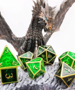 HAOMEJA Color Changing Temperature Metal Dragons DND dice Set D&D dice Set Role Playing Dice Apply to Dungeons and Dragons Black Transition Green W Black Green 11 81cmAQeMtSL