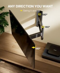 TV Mount, Full Motion TV Wall Mount Swivel Tilt for 26-60 Inch TVs and Monitors up to 70lbs, Single Stud Corner Outdoor Wall Mount TV Bracket Articulating Extension Leveling Max VESA 400X400mm 24 81cmW0C6vGL