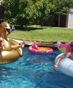 Jasonwell Giant Inflatable Pool Float - Golden Swan Pegasus Pool Floatie Summer Beach Swimming Outdoor Pool Party Lounge Raft Decorations Toys for Adults & Kids Gold Swan 30 81cmrzDf8zL